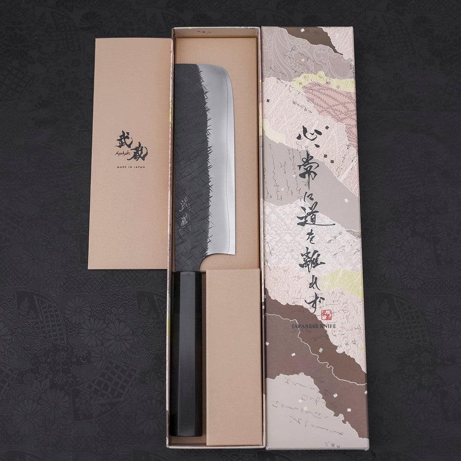 Nakiri SG-2 Kurouchi Tsuchime Büffelhorn und Ebenholz Griff 170mm - Image 8