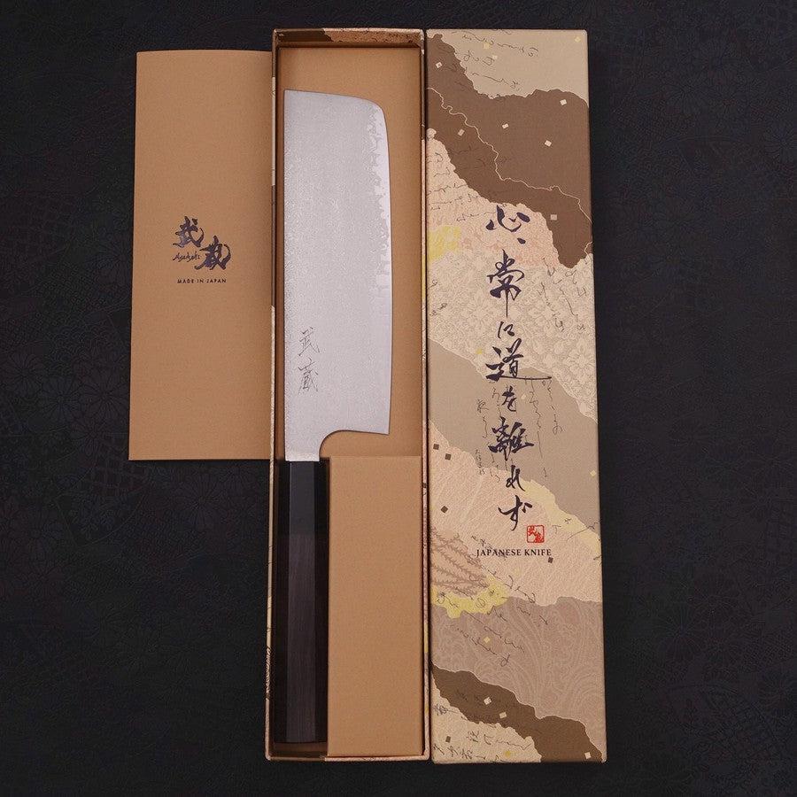 Nakiri Silver Steel #3 Damast Büffelhorn und Ebenholz Griff 165mm - Image 8