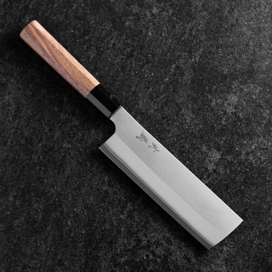 Nakiri Silver Steel #3 Kasumi Büffelhorn und Walnussholz Griff 165mm