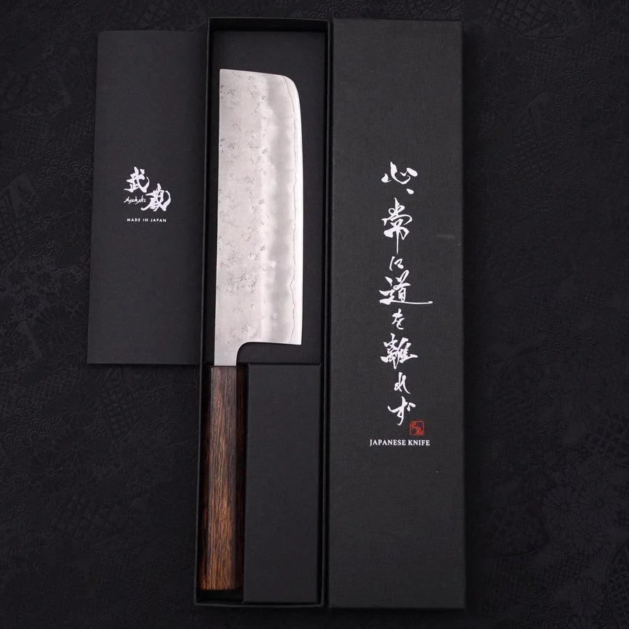 Nakiri Silver Steel #3 Nashiji Sumi Urushi Griff 165mm - Image 8