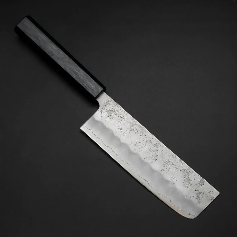 Nakiri Silver Steel #3 Nashiji Washi Blauer Urushi Griff 165mm