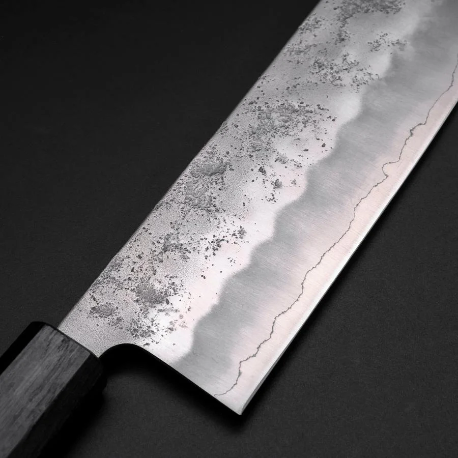 Nakiri Silver Steel #3 Nashiji Washi Blauer Urushi Griff 165mm - Image 3