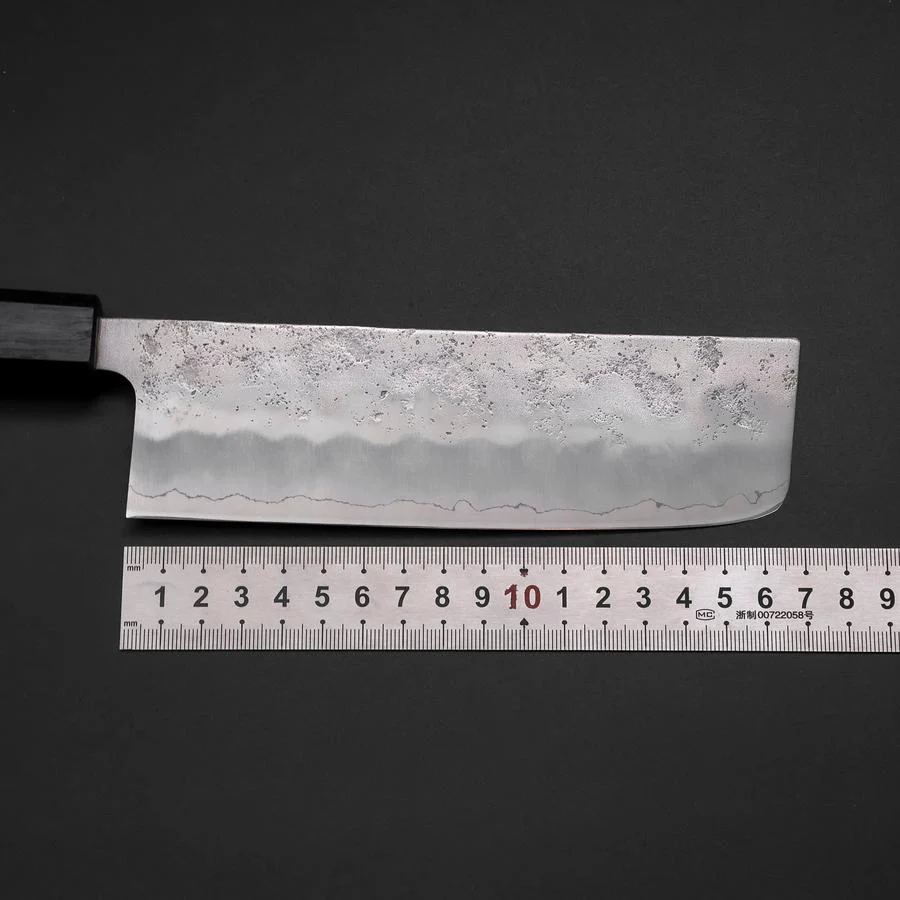 Nakiri Silver Steel #3 Nashiji Washi Blauer Urushi Griff 165mm - Image 7