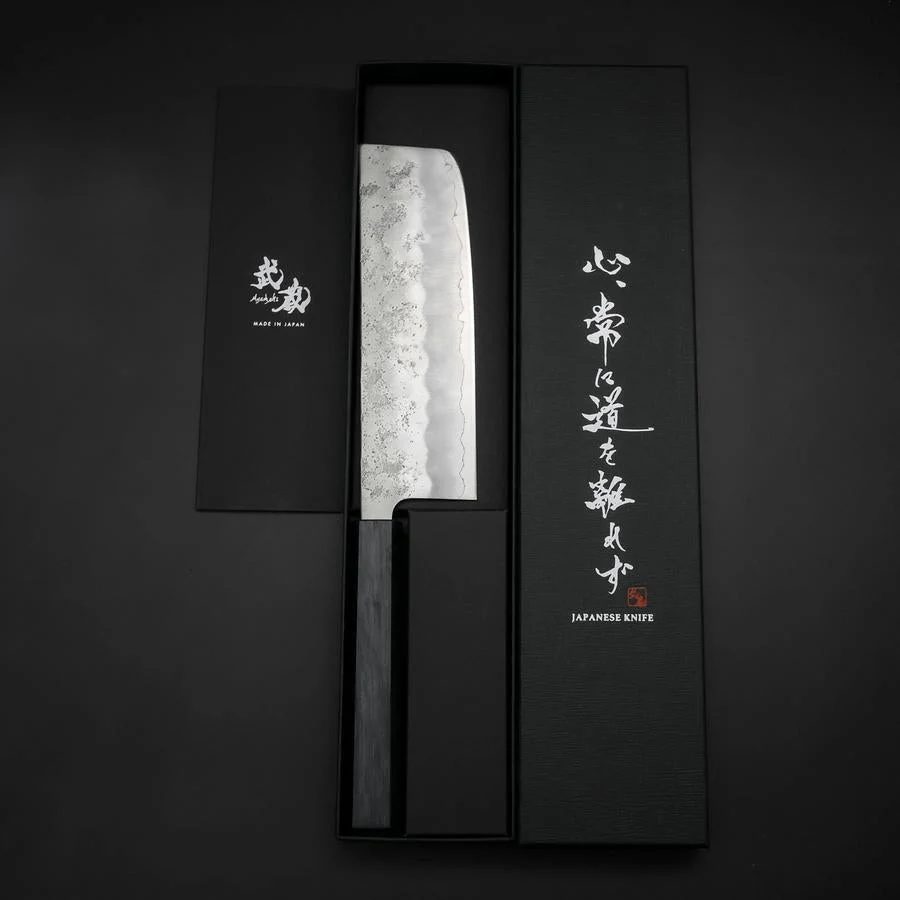 Nakiri Silver Steel #3 Nashiji Washi Blauer Urushi Griff 165mm - Image 8