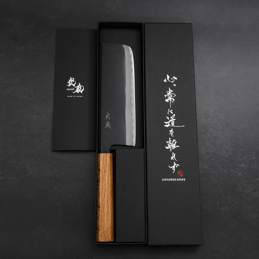 Nakiri SK-Stahl Kurouchi Eichenholz Griff 170mm - Image 8