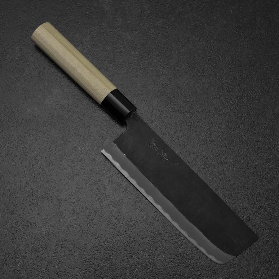 Nakiri SK-Stahl Kurouchi Kurigata Magnolienholz Griff 170mm