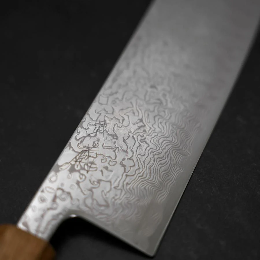 Nakiri SLD Wellen-Nickel Damast Yaki Urushi Griff 165mm - Image 3