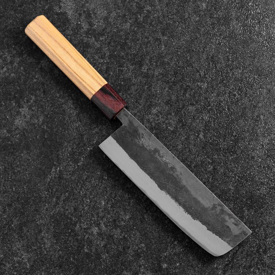 Nakiri Edelstahlummantelung Blue Steel #2 Kurouchi Zelkove Griff 165mm