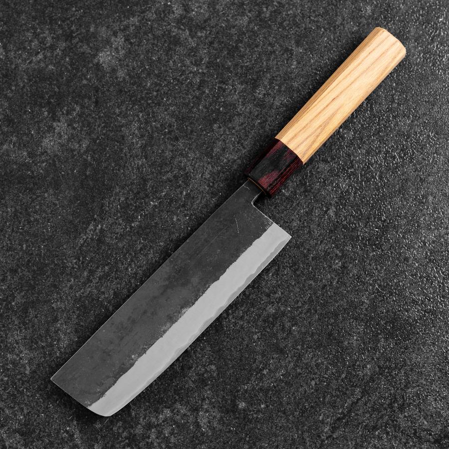 Nakiri Edelstahlummantelung Blue Steel #2 Kurouchi Zelkove Griff 165mm - Image 2