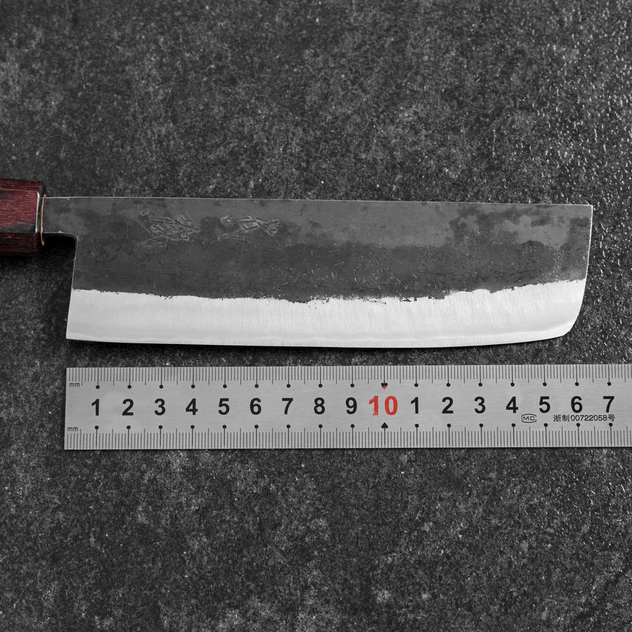 Nakiri Edelstahlummantelung Blue Steel #2 Kurouchi Zelkove Griff 165mm - Image 7