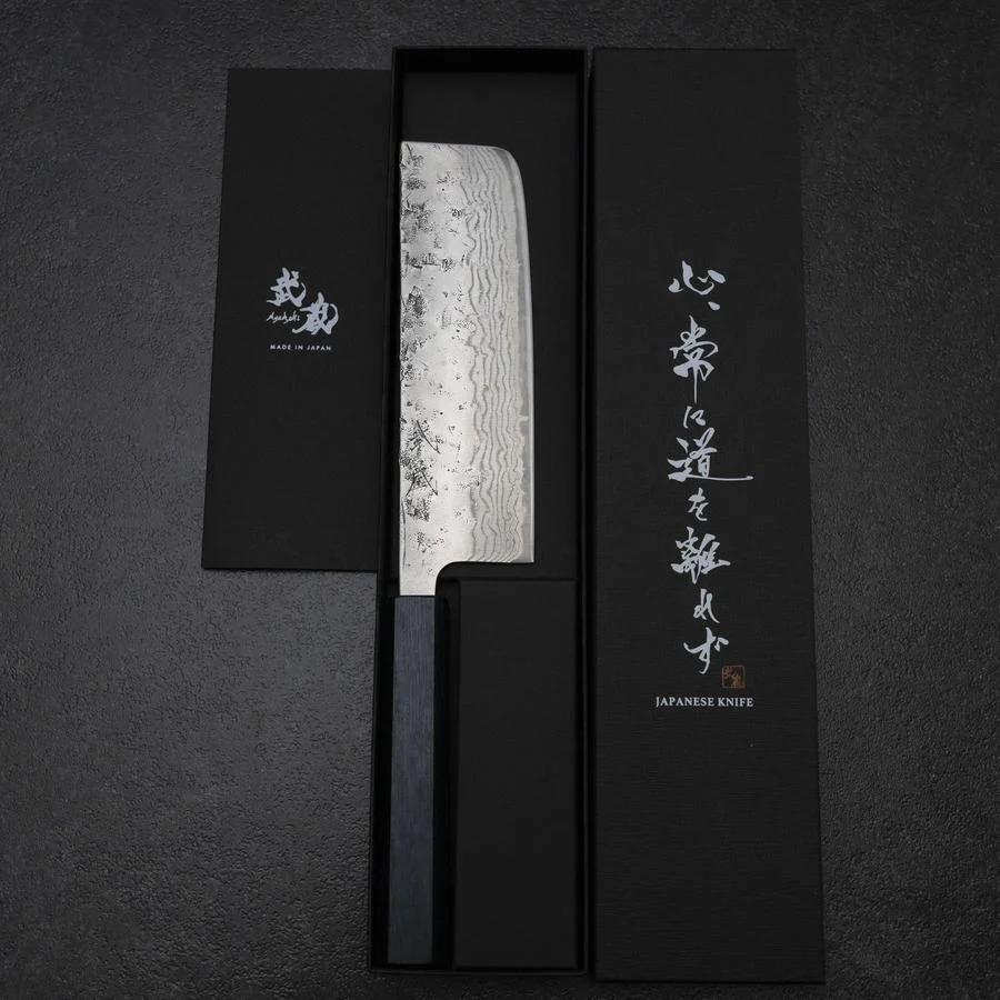 Nakiri Schwedenstahl Nashiji Washi Damast Blauer Urushi Griff 165mm - Image 8