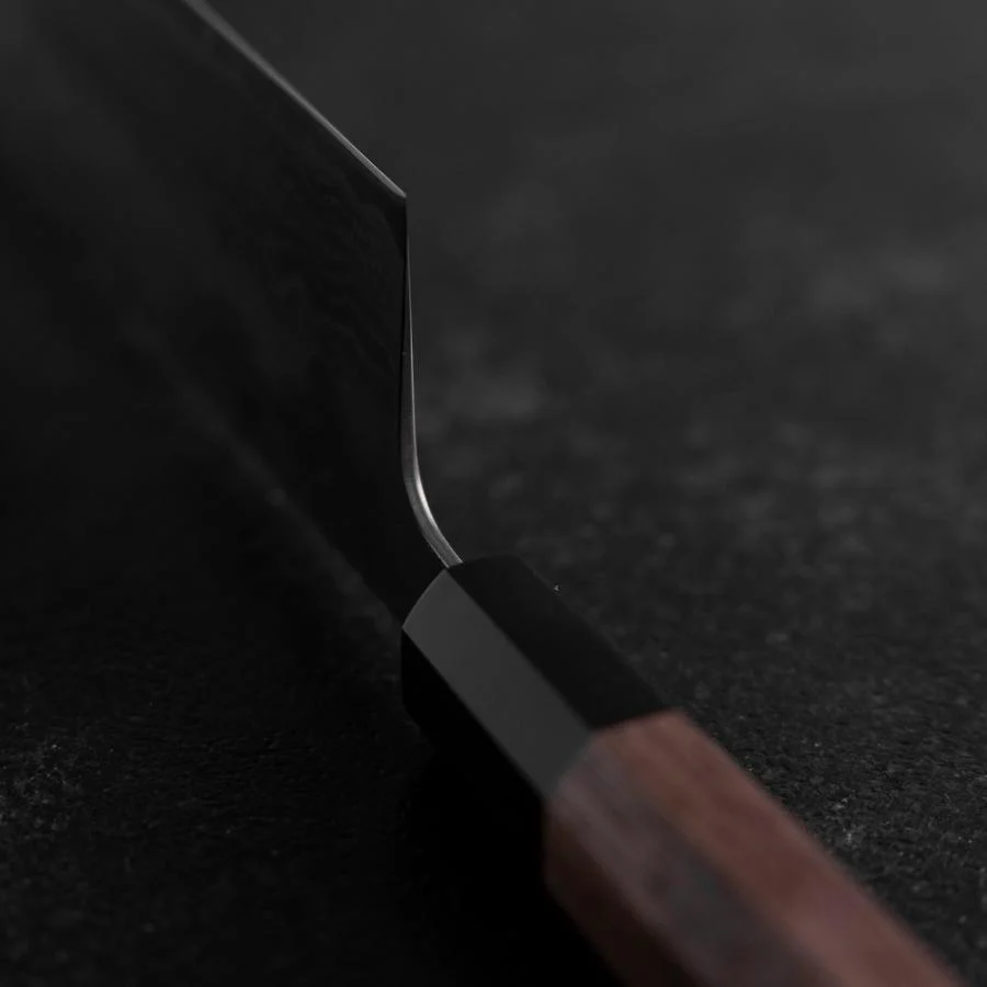 Nakiri Schwedenstahl Nashiji Washi Damast Büffelhorn und Walnussholz Griff 165mm - Image 4