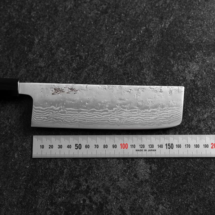 Nakiri Schwedenstahl Nashiji Washi Damast Büffelhorn und Walnussholz Griff 165mm - Image 7
