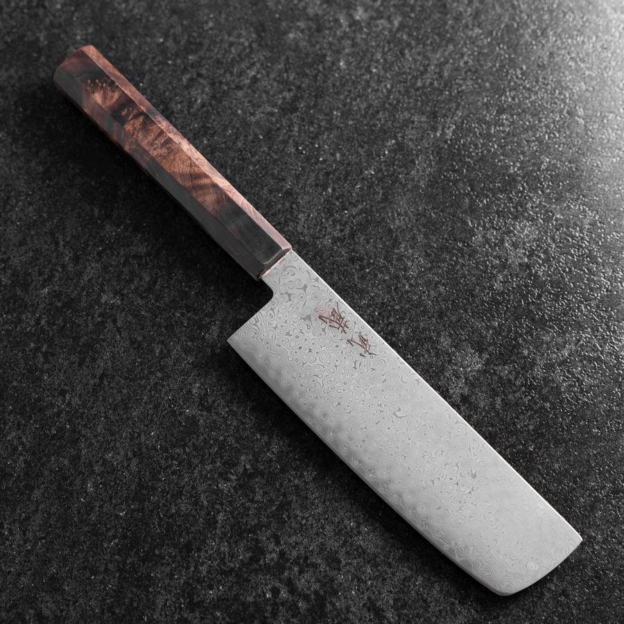 Nakiri VG-10 Damast Brauner Birkenholz Griff 165mm