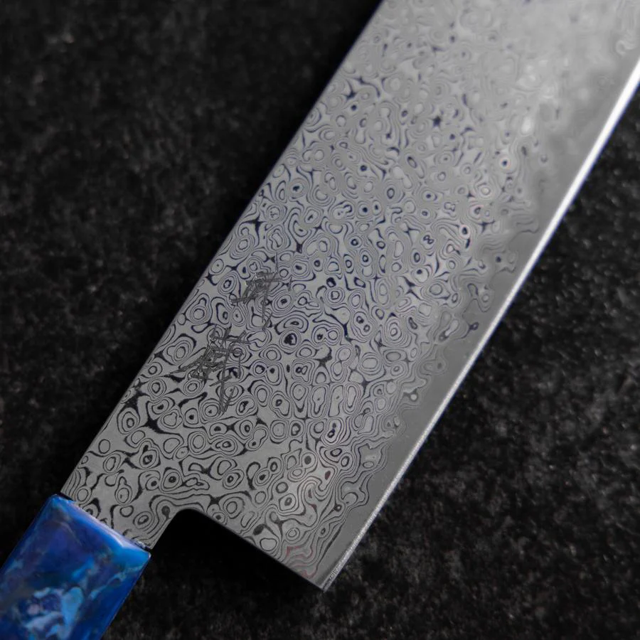 Nakiri VG-10 Damast Blauer Ozeanplastik Griff 165mm - Image 3