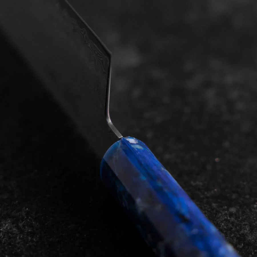 Nakiri VG-10 Damast Blauer Ozeanplastik Griff 165mm - Image 4