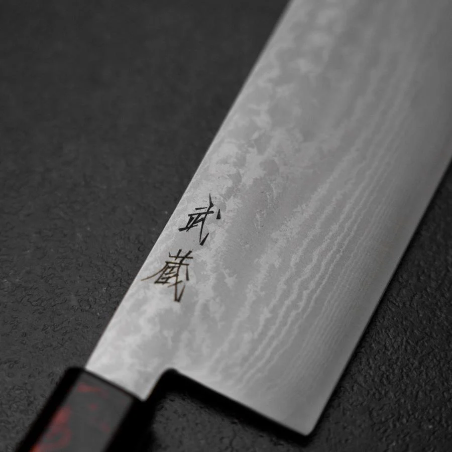 Nakiri VG-10 Damast Roter Urushi Griff 170mm - Image 3