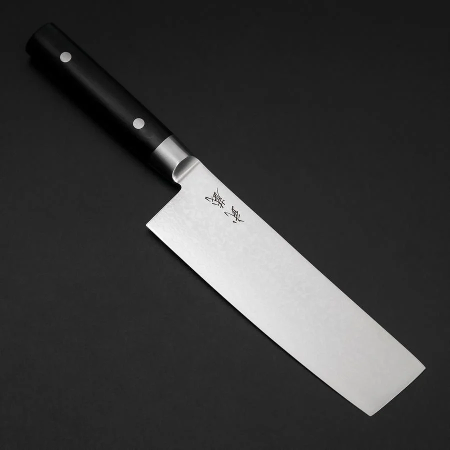 Nakiri VG-10 Damast Runder Westlicher Schwarzer Griff 170mm