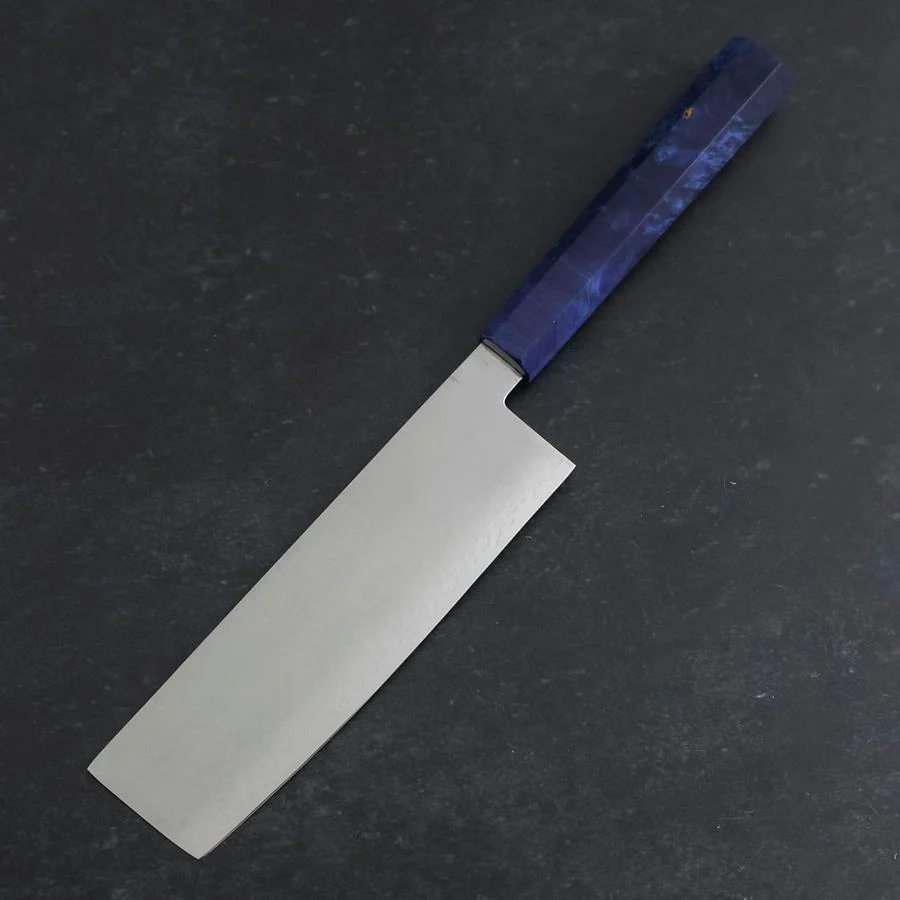 Nakiri VG-10 Damast Blauer Birkenholz Griff 170mm - Image 3