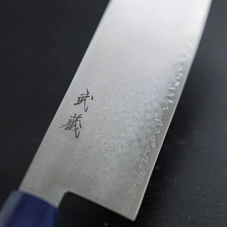 Nakiri VG-10 Damast Blauer Birkenholz Griff 170mm - Image 4