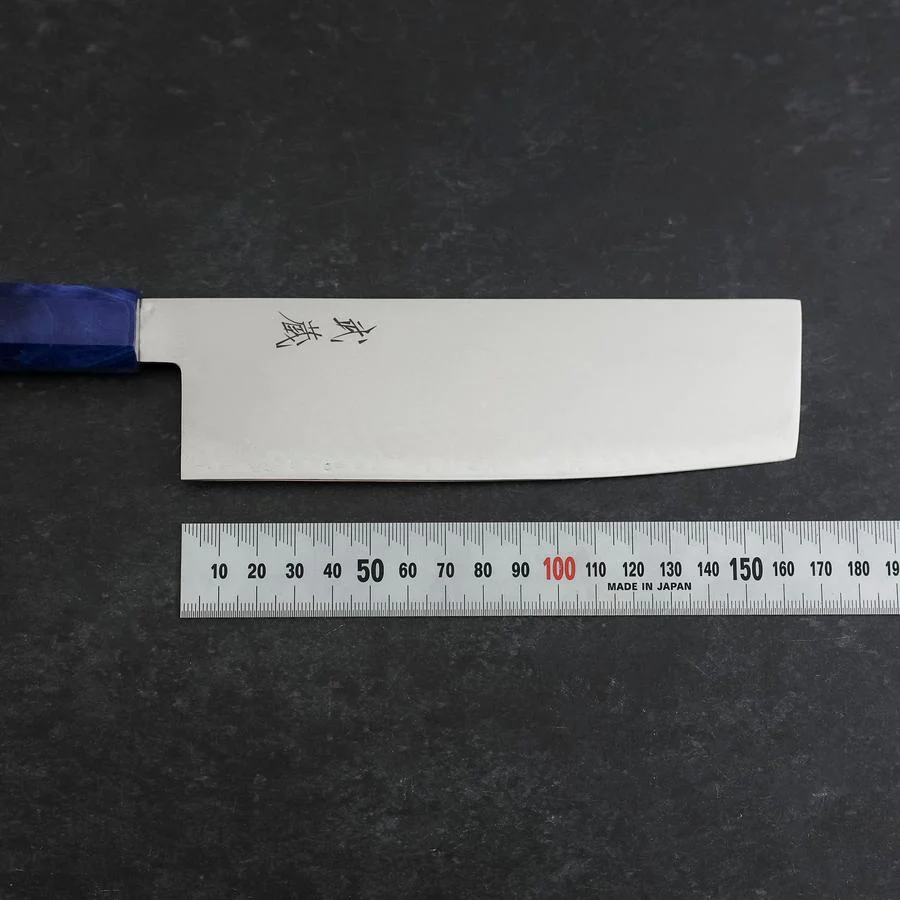 Nakiri VG-10 Damast Blauer Birkenholz Griff 170mm - Image 7