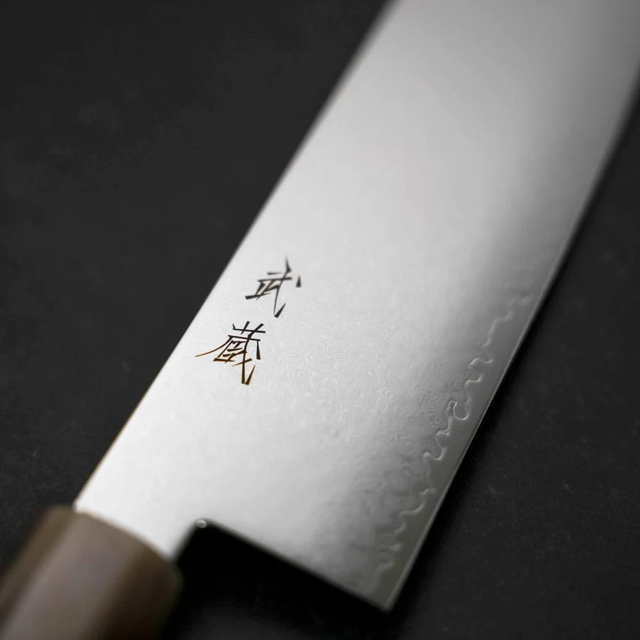 Nakiri VG-10 Damast Dunkelrosa Büffelhorn und Ahornholz Griff 170mm - Image 3