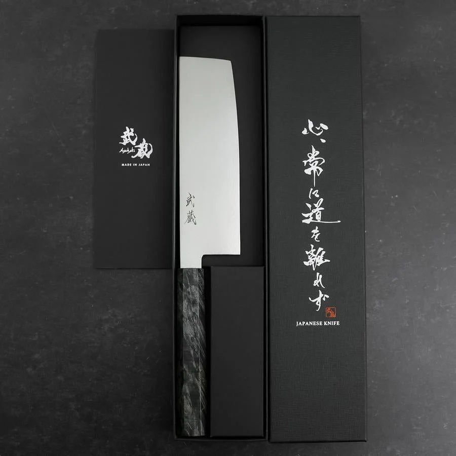 Nakiri VG-10 Damast Grauer Birkenholz Griff 170mm - Image 8