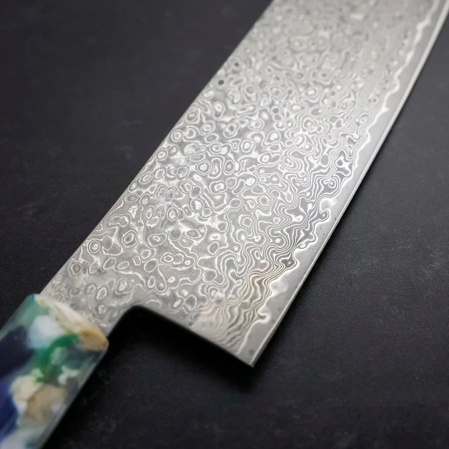Nakiri VG-10 Damast Blau-Weißer-Mix Ozeanplastik Griff 165mm - Image 3