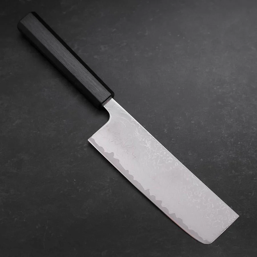 Nakiri VG-10 Damast Dunkelblauer Urushi Griff 165mm