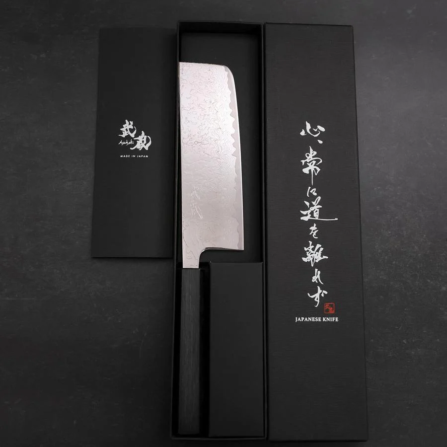 Nakiri VG-10 Damast Dunkelblauer Urushi Griff 165mm - Image 8