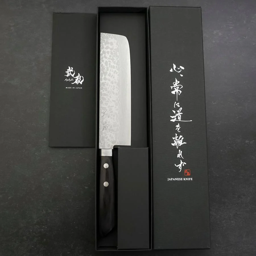 Nakiri VG-10 Damast Lila Westlicher Griff 165mm - Image 8