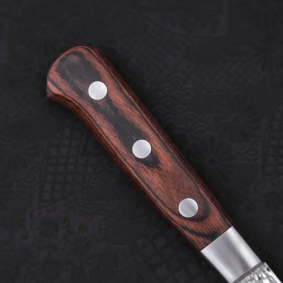 Nakiri VG-10 Kagami Tsuchime Damast Mahagoni Griff 165mm - Image 6
