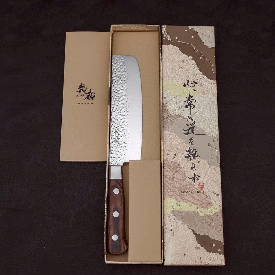 Nakiri VG-10 Kagami Tsuchime Damast Mahagoni Griff 165mm - Image 8