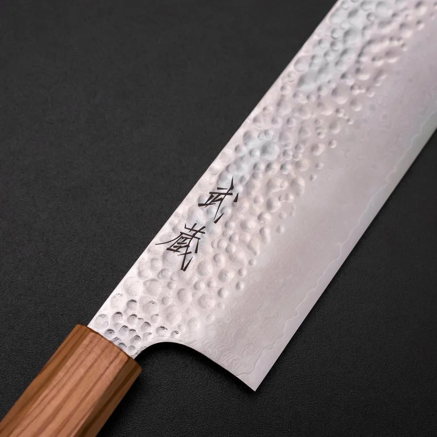 Nakiri VG-10 Kagami Tsuchime Damast Olivenholz Griff 170mm - Image 3