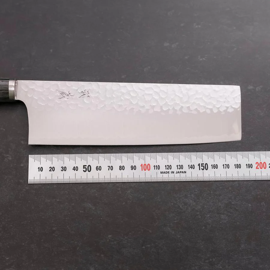 Nakiri VG-10 Tsuchime Kohlefarbener Kirschholz Griff 180mm - Image 7