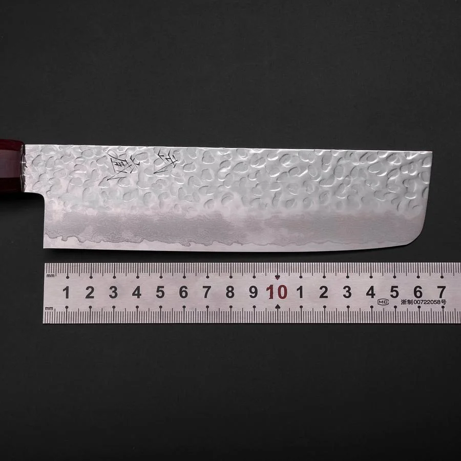 Nakiri VG-10 Tsuchime Grauer Rosenholz Griff 165mm - Image 7