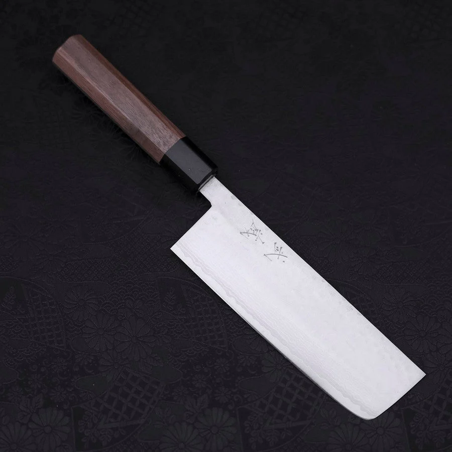 Nakiri VG-10 Tsuchime Damast Walnussholz Griff 165mm