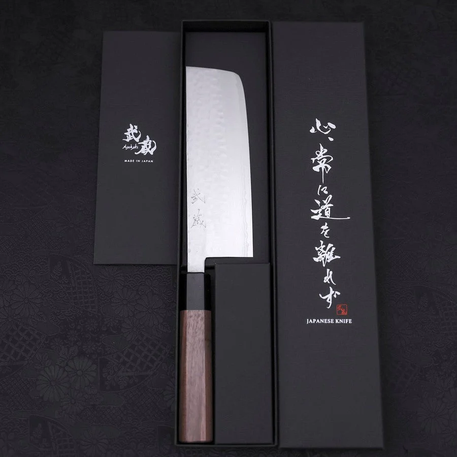 Nakiri VG-10 Tsuchime Damast Walnussholz Griff 165mm - Image 8