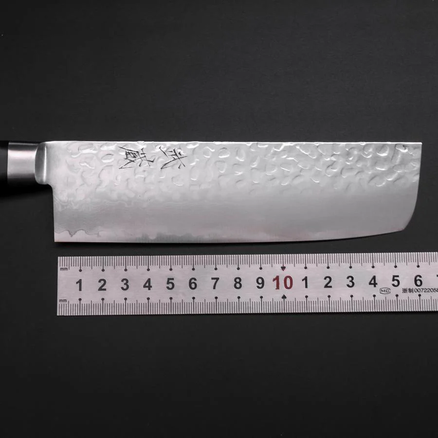 Nakiri VG-10 Tsuchime Damast Schwarzer Westlicher Griff 165mm - Image 7