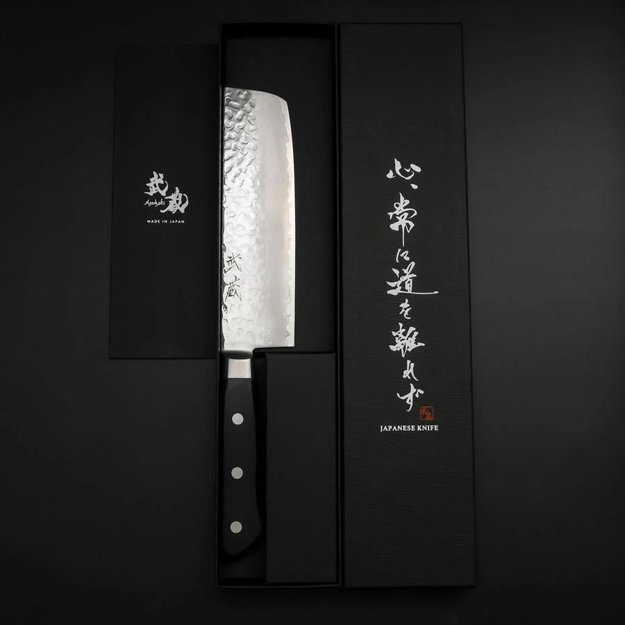 Nakiri VG-10 Tsuchime Damast Schwarzer Westlicher Griff 165mm - Image 8