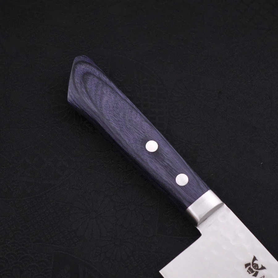 Nakiri VG-10 Tsuchime Damast Dunkelblauer Westlicher Griff 165mm - Image 6