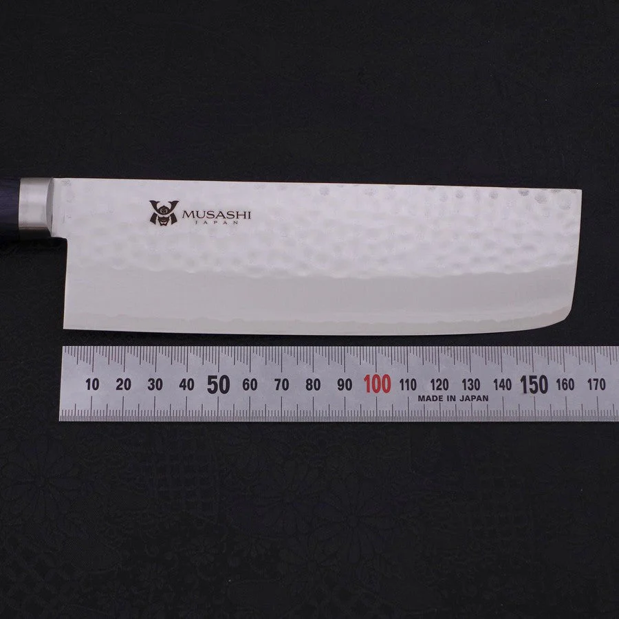 Nakiri VG-10 Tsuchime Damast Dunkelblauer Westlicher Griff 165mm - Image 7
