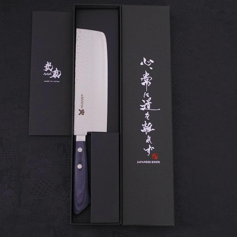 Nakiri VG-10 Tsuchime Damast Dunkelblauer Westlicher Griff 165mm - Image 8