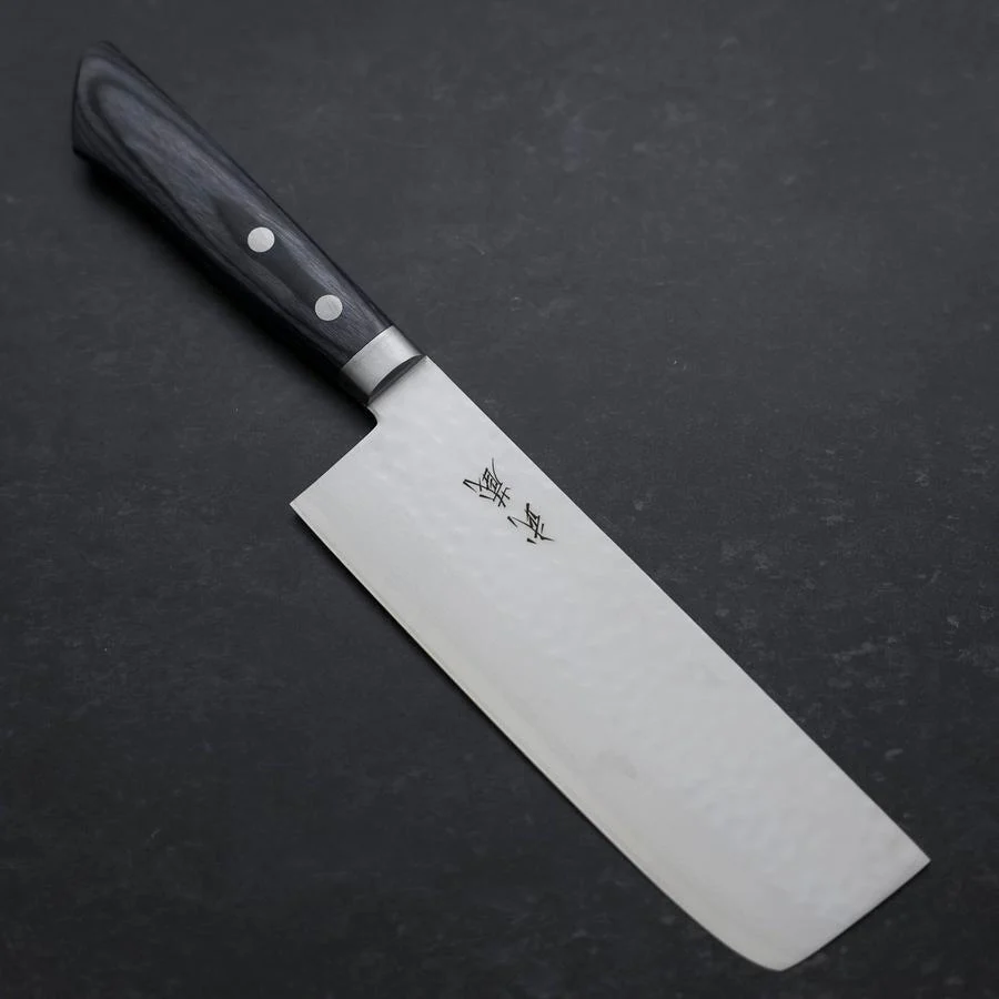 Nakiri VG-10 Tsuchime Damast Blauer Westlicher Griff 165mm