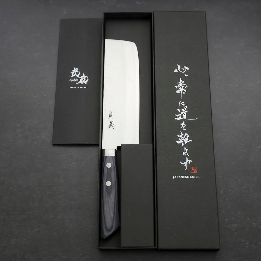 Nakiri VG-10 Tsuchime Damast Blauer Westlicher Griff 165mm - Image 8