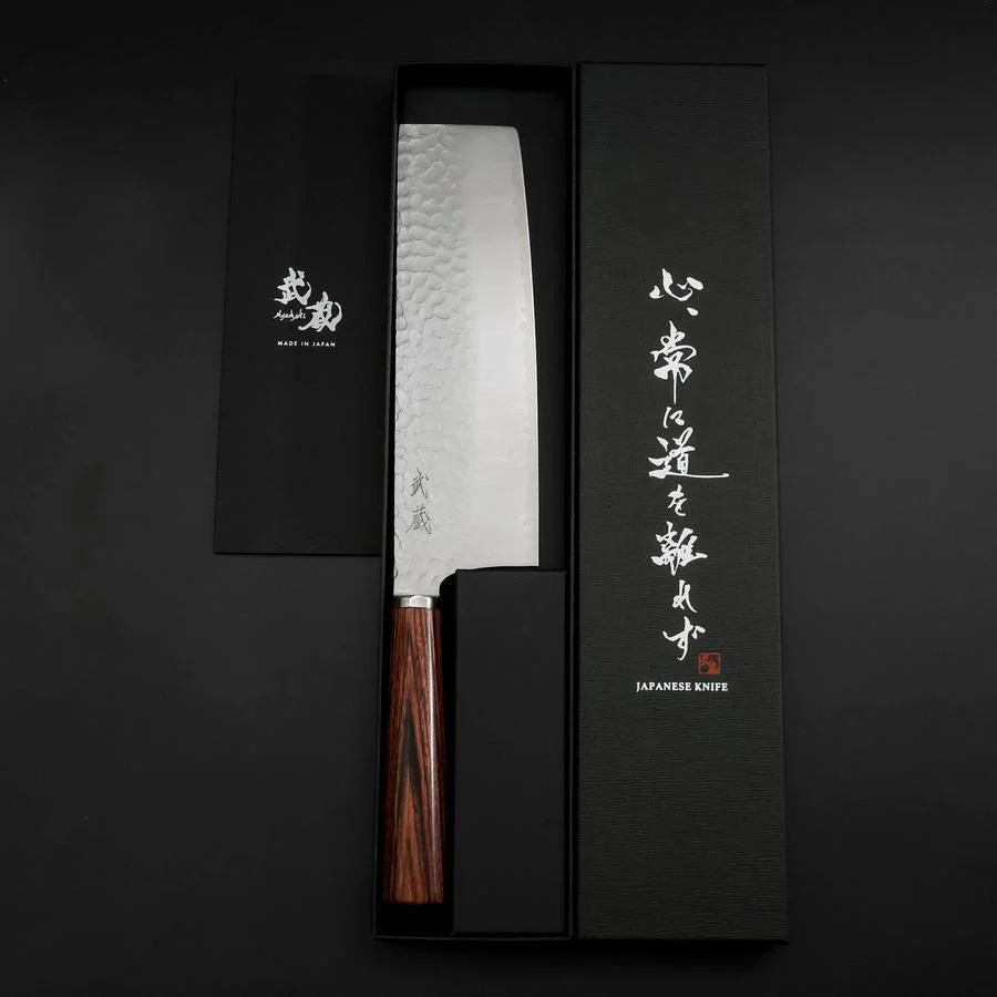 Nakiri VG-10 Tsuchime Runder Mahagoni Griff 180mm - Image 8