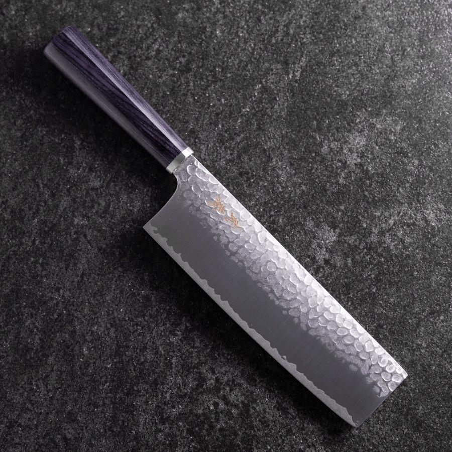 Nakiri VG-10 Tsuchime Runder Lila Griff 180mm