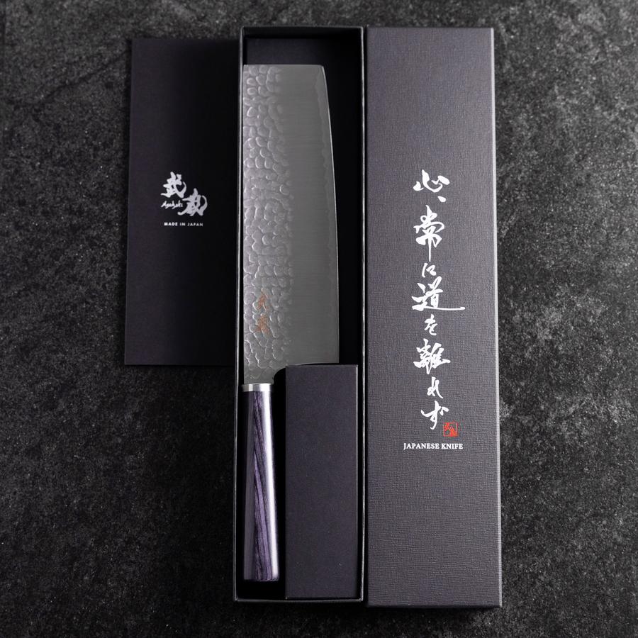 Nakiri VG-10 Tsuchime Runder Lila Griff 180mm - Image 8
