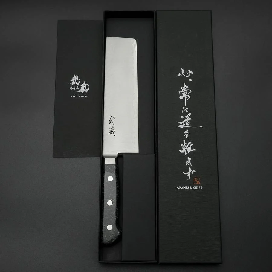 Nakiri VG-5 Tsuchime Westlicher Schwarzer Marmor Griff 170mm - Image 8