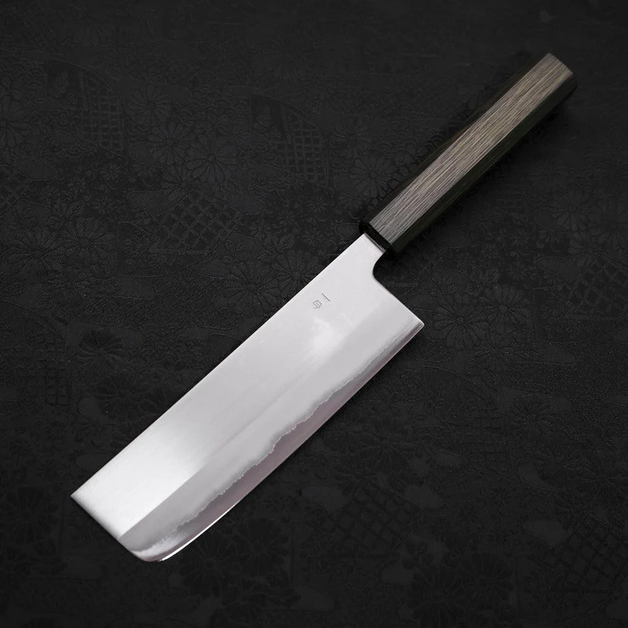 Nakiri White Steel #1 Edelstahlummantelung Poliert Grüner Urushi Griff 165mm - Image 2